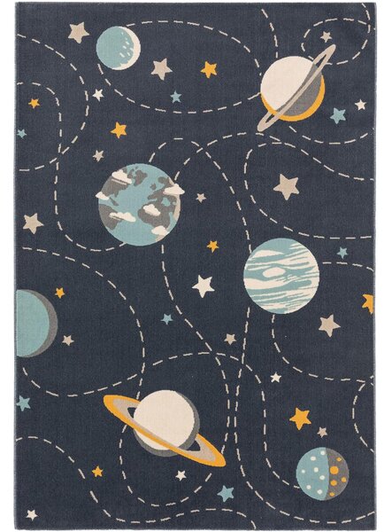 Granatowy dywan dziecięcy z planetami Apollo