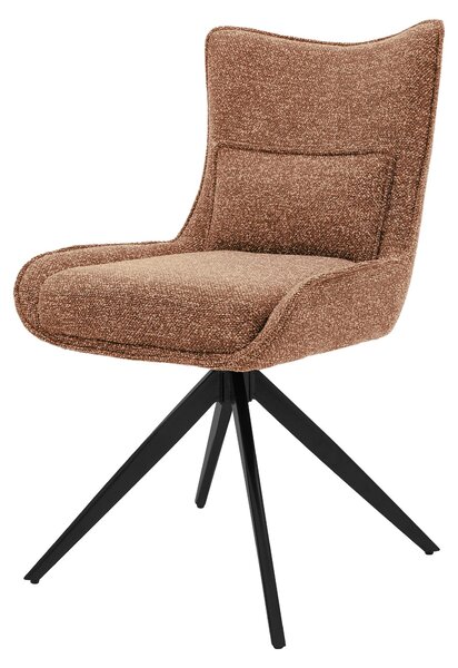 Krzesło ML-Design do jadalni, obrotowe, krzesło kuchenne, tapicerowane tkaniną, krzesło z oparciem, obrotowe o 360 stopni, tapicerowane krzesło, nowoczesne fotele, kolor czerwony