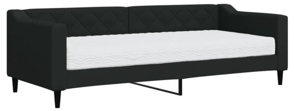 Sofa z materacem do spania, czarna, 80x200 cm, tkanina