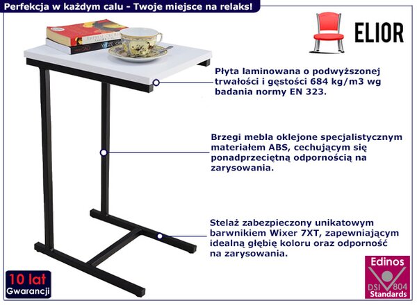 Minimalistyczny stolik boczny czarny + biały F9-L11
