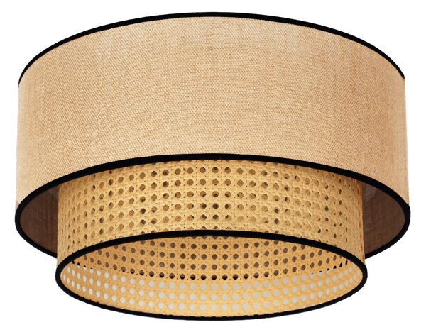 Lampa sufitowa z podwójnym rattanowym abażurem BOHO