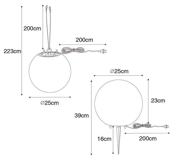 Nowoczesna lampa zewnętrzna biała 25 cm IP65 - Nura
