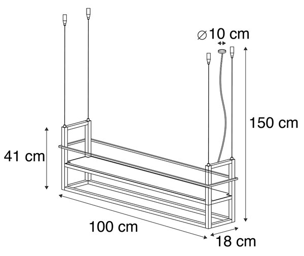 Inteligentna lampa wisząca rdzawobrązowa ze stojakiem, w tym 4 Wifi A60 - Cage Rack Oswietlenie wewnetrzne