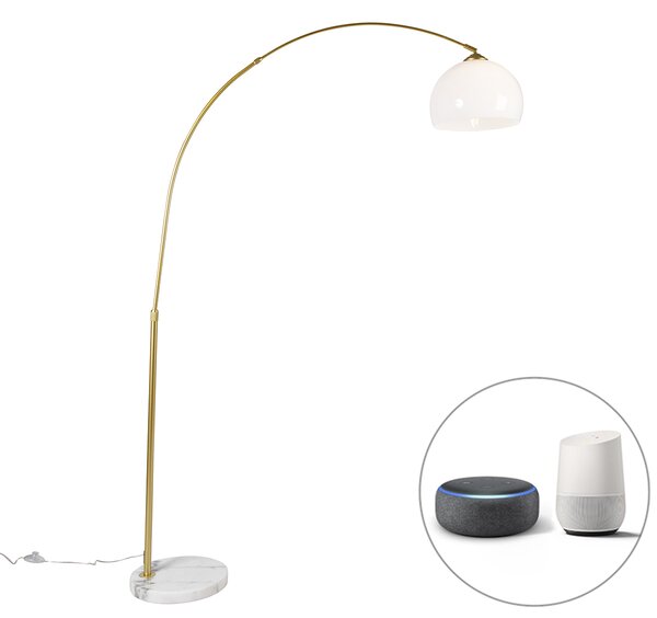 Luk Inteligentna lampa łukowa z mosiądzu z białym kloszem, w tym Wifi A60 - Arc Basic Oswietlenie wewnetrzne