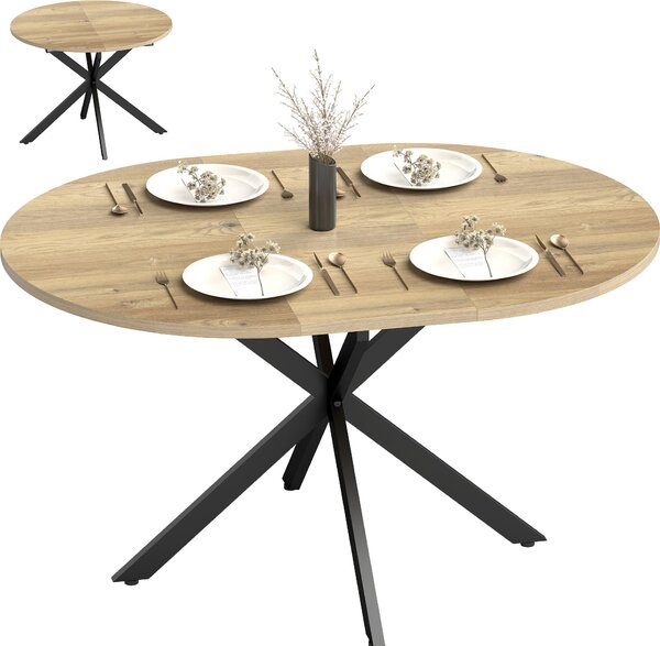 HOMCOM Stół rozkładany 100/135 x 100 cm, stół do jadalni, kolor naturalny
