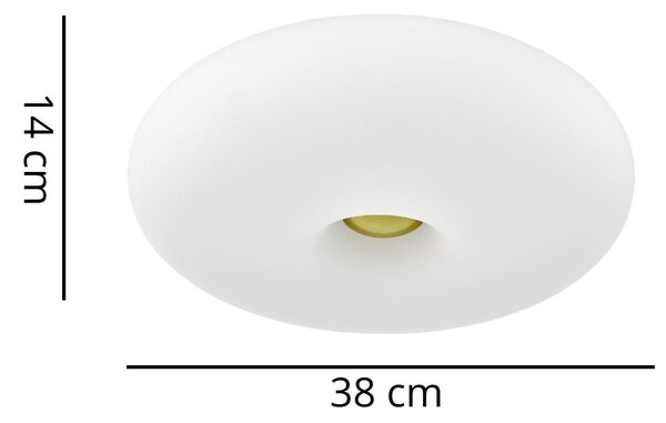 LAMPA SUFITOWA PLAFON NOWOCZESNA BIAŁO-ZŁOTA BIANTE D38