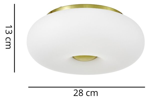 LAMPA SUFITOWA PLAFON NOWOCZESNA BIAŁO-ZŁOTA BIANTE D28