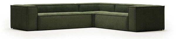 Zielony sztruksowy narożnik Blok – Kave Home