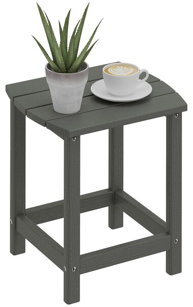 Stół ogrodowy Outsunny, wymiary 48 x 37 x 46 cm, odporny na warunki atmosferyczne, wykonany z HDPE, kolor: szary
