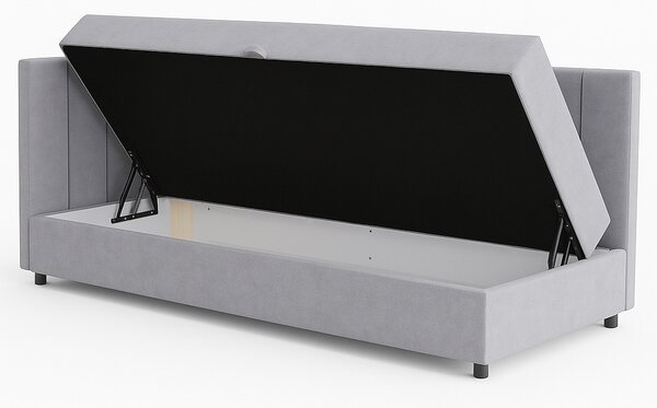 Tapczan łóżko 1-osobowe z pojemnikiem do salonu Sofaro Plus 120x200 Miętowy