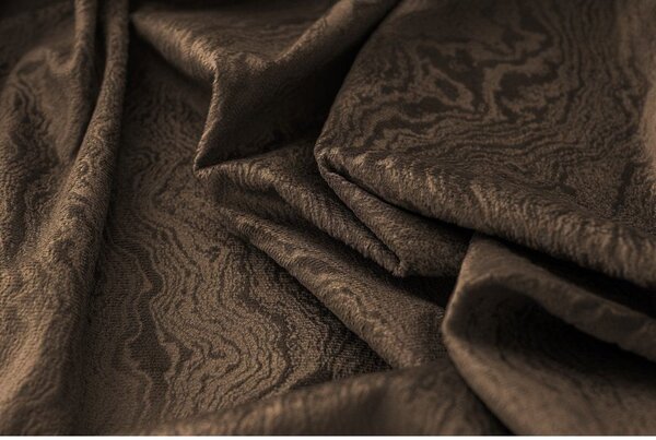 Zaciemniająca zasłona DUNES VELVET 140x250 cm, brązowa Zawieszanie: Metalowe pierścienie