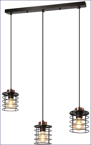 Czarna lampa wisząca w stylu industrialnym - K100 B3-T31