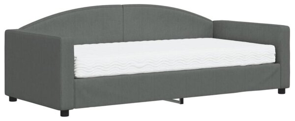 Sofa z materacem, ciemnoszara, 90x190 cm, tkanina