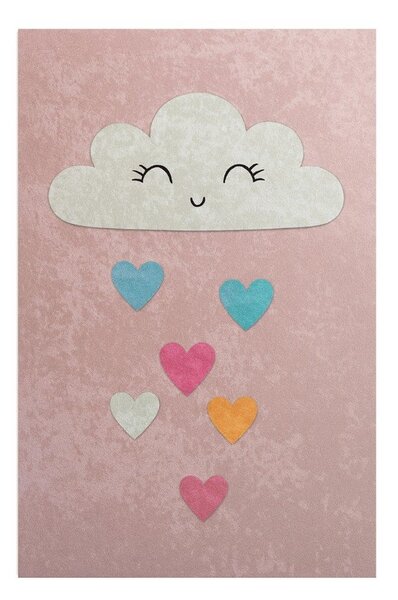 Różowy dywan dziecięcy odpowiedni do prania 140x190 cm Clouds – Mila Home