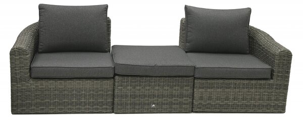Rattanowy zestaw modułowy BORNEO LUXURY dla 2-3 osób (szary)