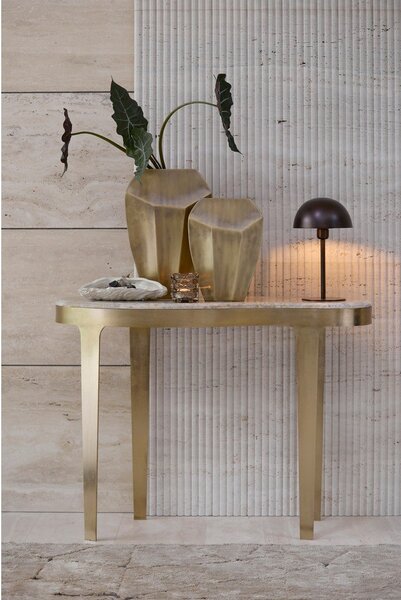 Konsola z marmurowym blatem w kolorze brązu/szarobrązowa 40x110 cm Giulio – Light & Living