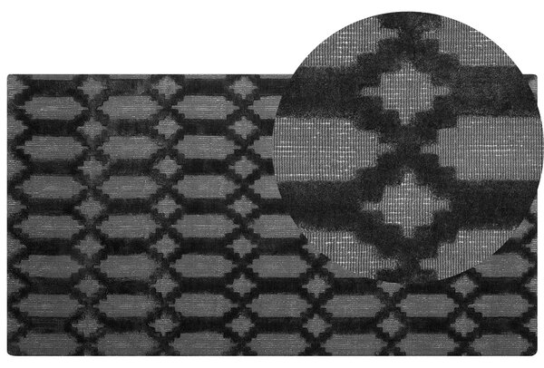 Nowoczesny dywan tkany ręcznie szary wiskoza wzór geometryczny 80 x 150 cm Cizre Beliani