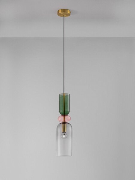 Szklana lampa wisząca w kolorze złota ø 11 cm Murano – Nova Luce