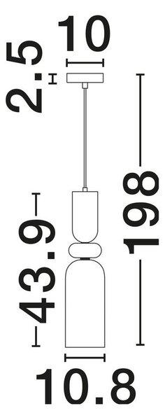 Szklana lampa wisząca w kolorze złota ø 11 cm Murano – Nova Luce