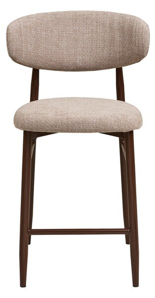 Beżowy/ciemnobrązowy tapicerowany hoker (wysokość siedziska 65 cm) Levanto – House Nordic