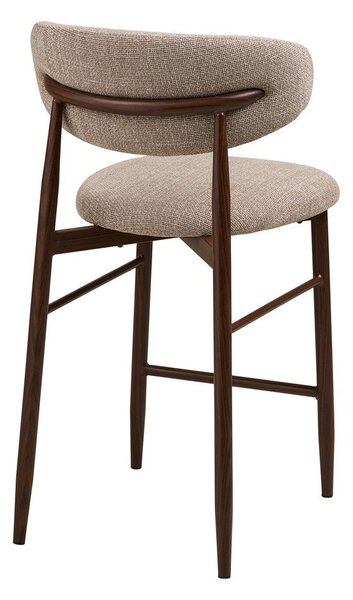 Beżowy/ciemnobrązowy tapicerowany hoker (wysokość siedziska 65 cm) Levanto – House Nordic