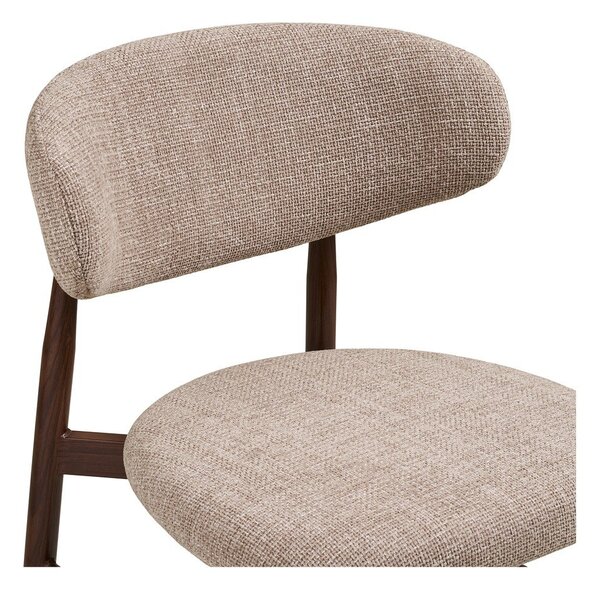 Beżowy/ciemnobrązowy tapicerowany hoker (wysokość siedziska 65 cm) Levanto – House Nordic