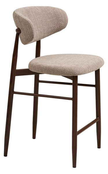 Beżowy/ciemnobrązowy tapicerowany hoker (wysokość siedziska 65 cm) Levanto – House Nordic