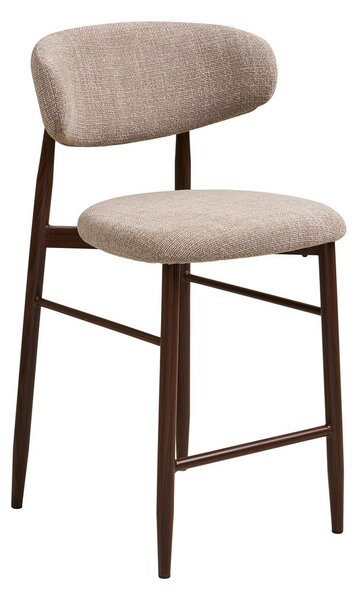Beżowy/ciemnobrązowy tapicerowany hoker (wysokość siedziska 65 cm) Levanto – House Nordic