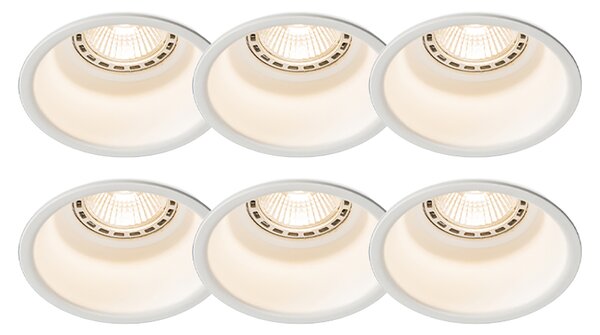Zestaw 6 białych okrągłych plamek wpuszczanych - Dept Oswietlenie wewnetrzne