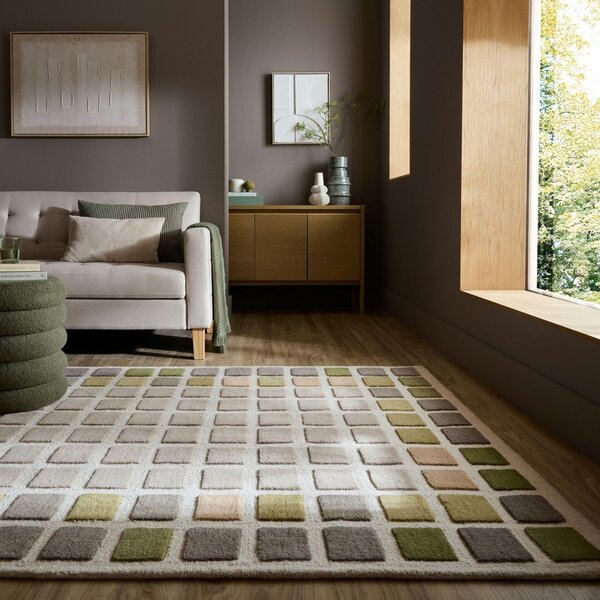 Zielony wełniany dywan tkany ręcznie 160x230 cm Renga Wool – Flair Rugs