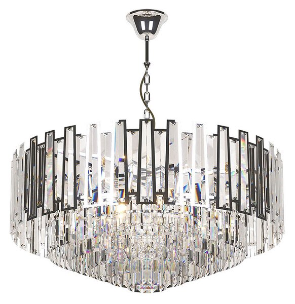 Srebrny duży żyrandol w stylu glamour - S877-Havis