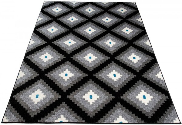 Czarno szary dywan w marokański wzór - Mistic 9X