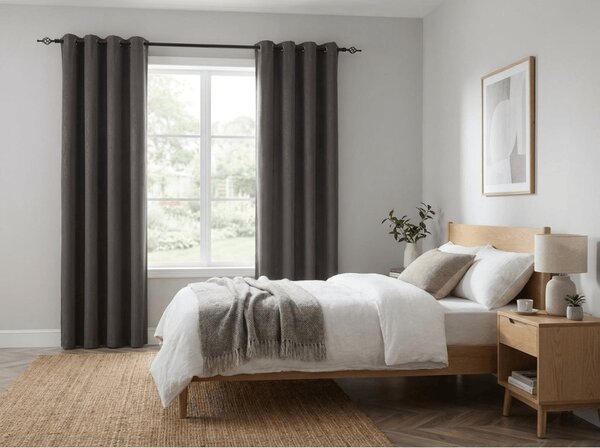 Zasłona zaciemniająca DUNES VELVET 140x250 cm, ciemnoszara Zawieszanie: Metalowe pierścienie