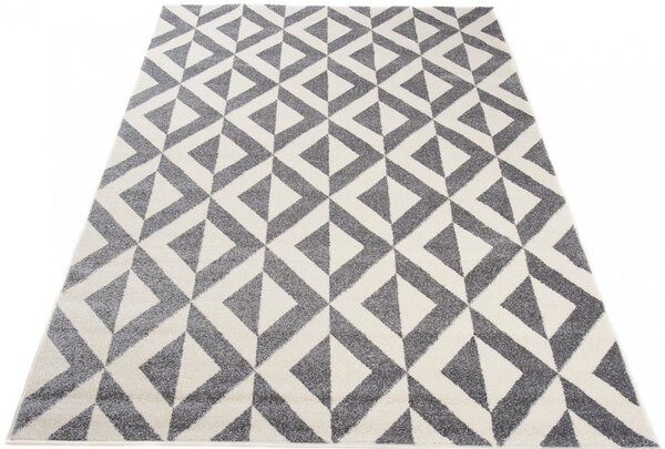 Szary dywan skandynawski w geometryczny wzór - Maero 6X