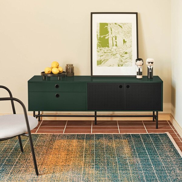 Ciemnozielona szafka pod TV 140x52 cm Punto – Teulat