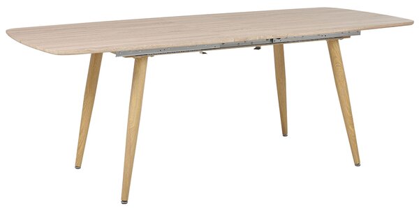 Stół do jadalni dla 6 osób 180/210x90 cm rozkładany blat MDF jasne drewno Luton Beliani