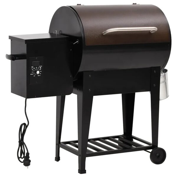 Czarny grill na pellet z dolną półką C3-B40