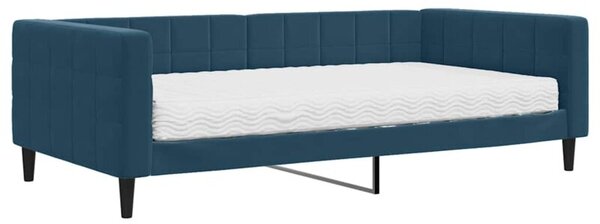 Sofa z materacem do spania, niebieska, 100x200 cm, aksamit