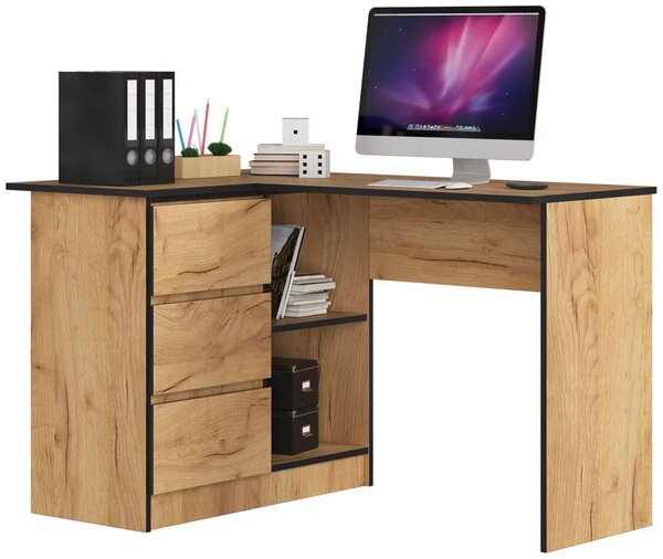 Biurko Narożne Z Szufladami Dąb Craft R9-P48