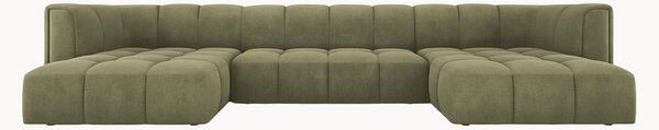 Sofa panoramiczna Francesca Light Green & Black (5-osobowa)