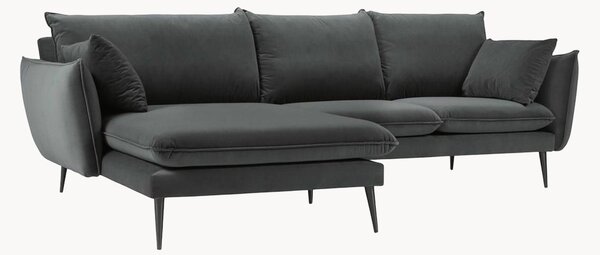 Sofa narożna Elio Blue Grey & Black I (5-osobowa)