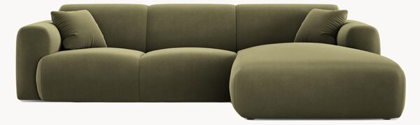 Sofa narożna z weluru Nolio