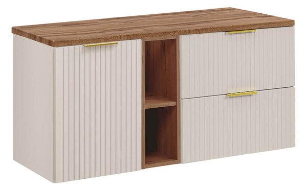MebleMWM Zestaw meblowy 120cm z blatem | ADC-B-wotan-120cm-LB | Kolekcja ADEL CASHMERE | Dąb Wotan, Kaszmirowy Mat