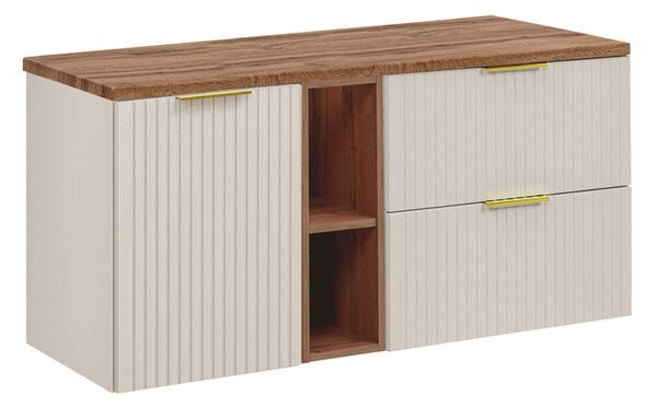 MebleMWM Zestaw meblowy 120cm z blatem | ADC-B-wotan-120cm-LB | Kolekcja ADEL CASHMERE | Dąb Wotan, Kaszmirowy Mat