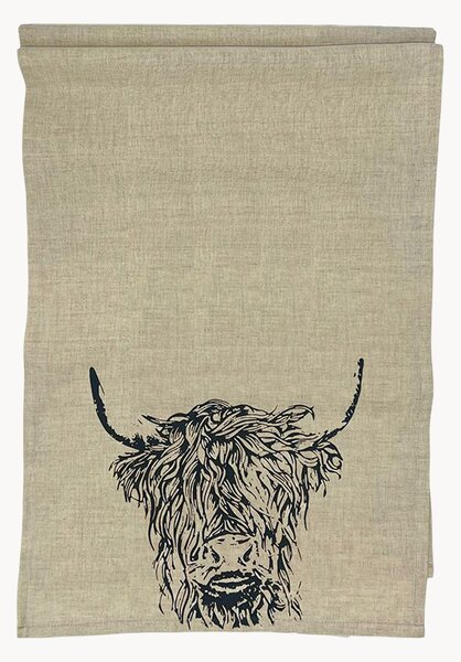 Bieżnik z lnu Highland Cow