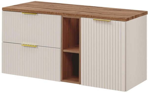 MebleMWM Zestaw meblowy 120cm z blatem | ADC-B-wotan-120cm-LB | Kolekcja ADEL CASHMERE | Dąb Wotan, Kaszmirowy Mat
