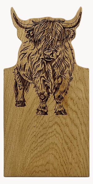 Deska do serwowania z drewna dębowego Highland Cow