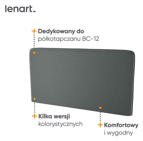 MebleMWM BED CONCEPT BC-17 - zagłówek tapicerowany 160 do BC-12 - grafit ART 82630