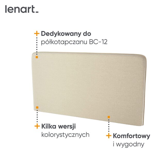 MebleMWM BED CONCEPT BC-17 - zagłówek tapicerowany 160 do BC-12 - beżowy ART 82610