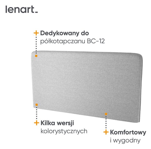MebleMWM BED CONCEPT BC-17 - zagłówek tapicerowany 160 do BC-12 - szary ART 82626